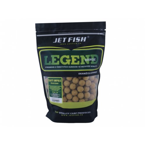 Boilies LEGEND ŽLTÝ IMPULS ORECH/JAVOR 24mm/1kg