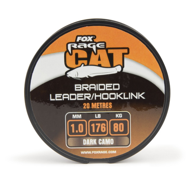 RAGE CAT BRAID LEADER/HOOKLINK DARK CAMO 1,2mm 100kg/220lb x 20m