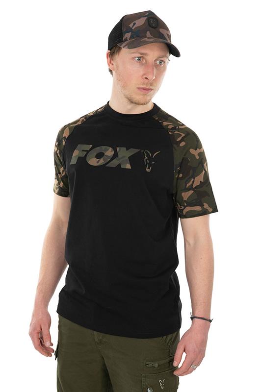 Fox Raglan T-Shirt Black/Camo S